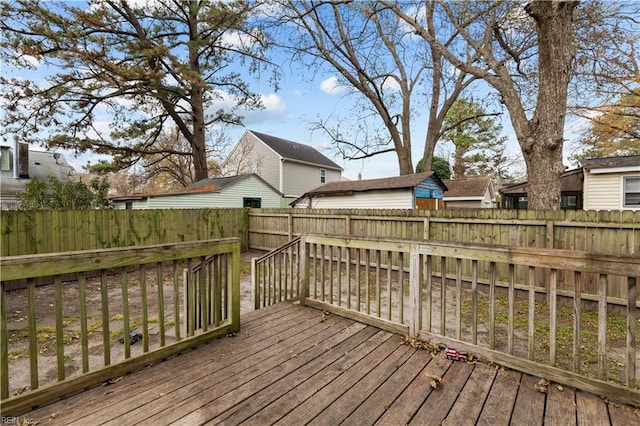 deck featuring a fenced backyard