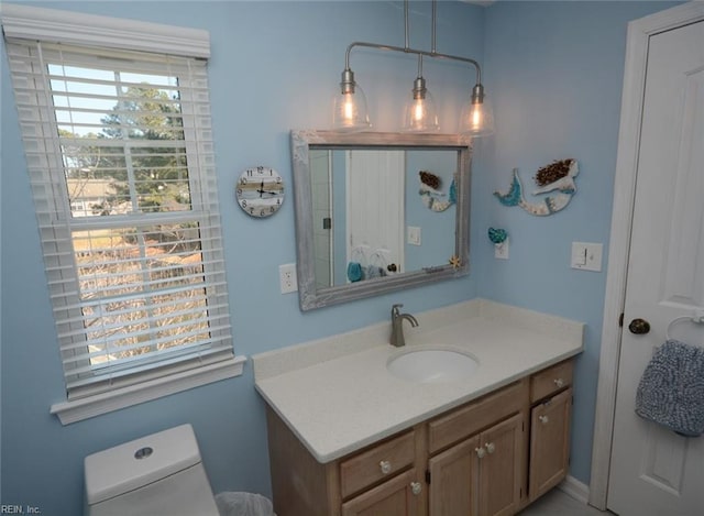 bathroom with toilet and vanity