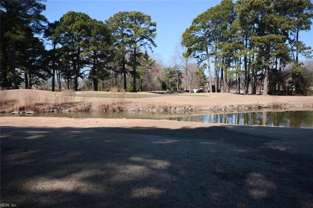 view of yard featuring a water view