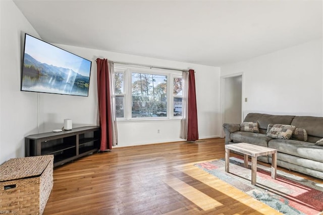 living area with wood finished floors