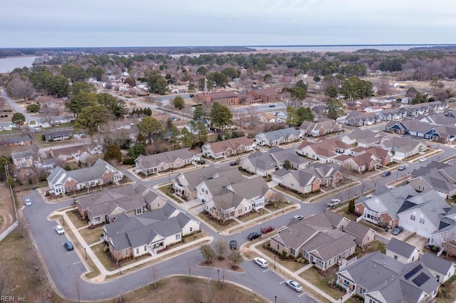 drone / aerial view with a residential view