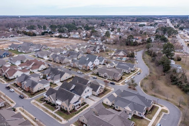 drone / aerial view with a residential view