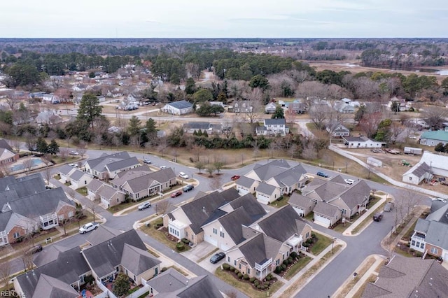 drone / aerial view with a residential view