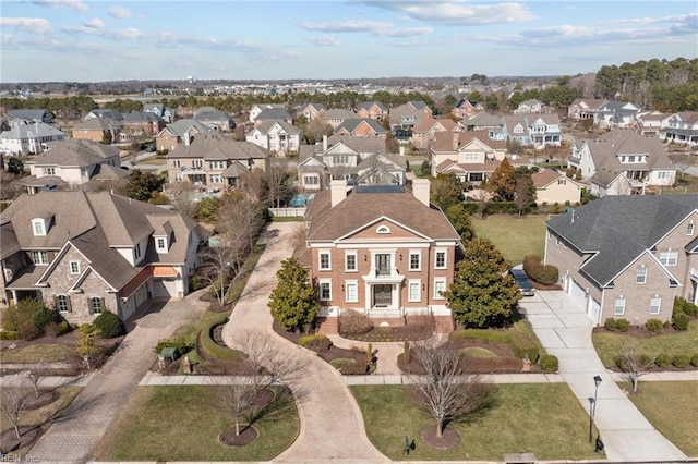 drone / aerial view with a residential view