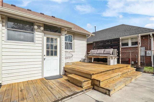 wooden deck with fence