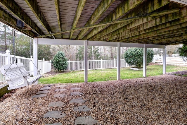 view of yard featuring a fenced backyard