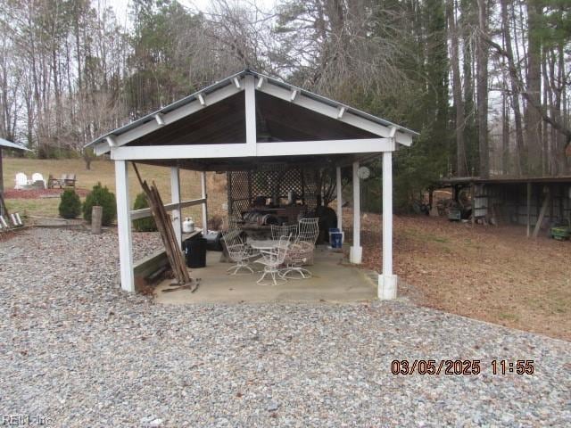 view of patio featuring a gazebo