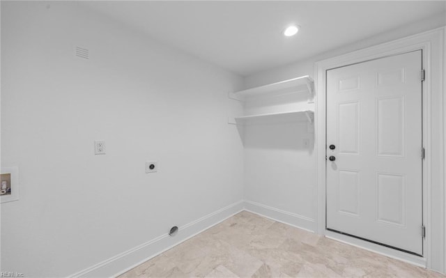 laundry room featuring washer hookup, laundry area, hookup for an electric dryer, and baseboards