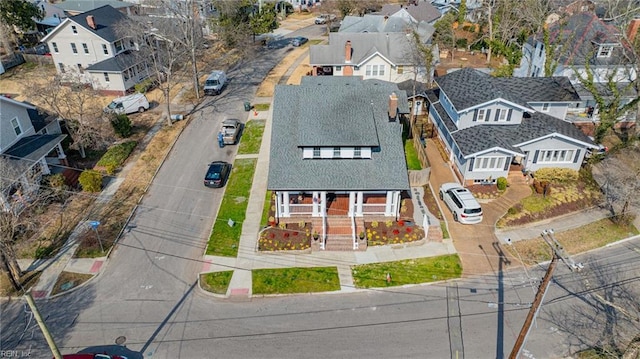 drone / aerial view with a residential view