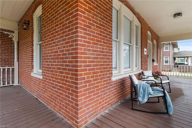 wooden deck with covered porch