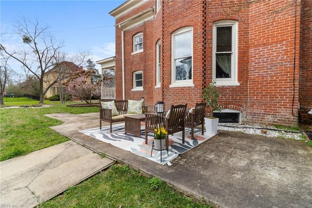 view of patio / terrace with an outdoor living space