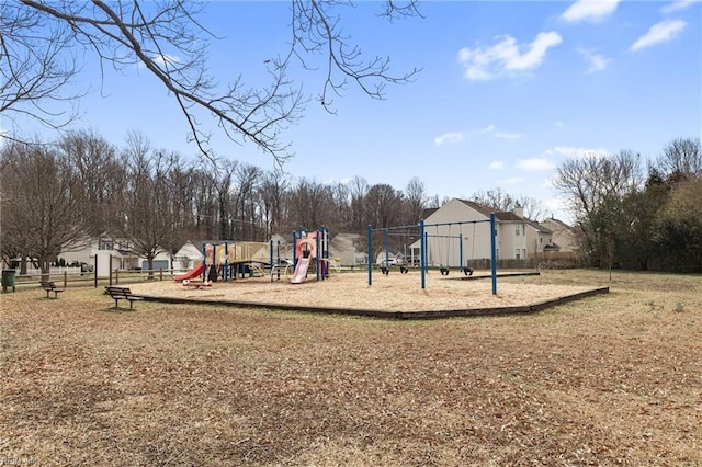 view of community jungle gym