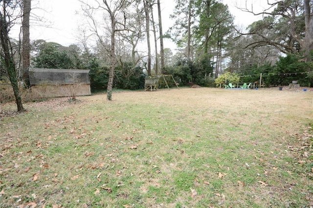 view of yard featuring a playground