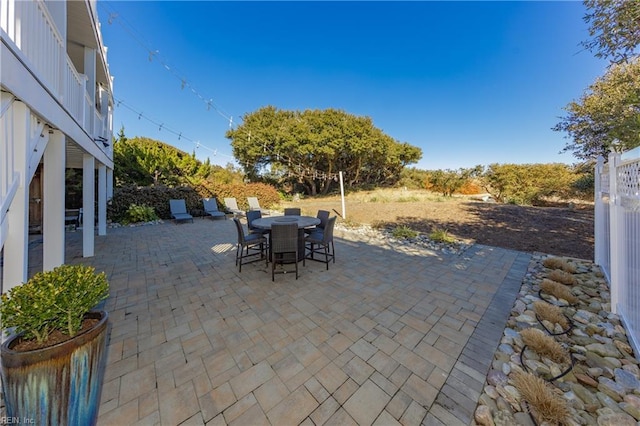 view of patio with outdoor dining area