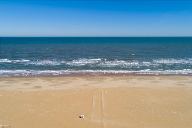 view of water feature featuring a view of the beach