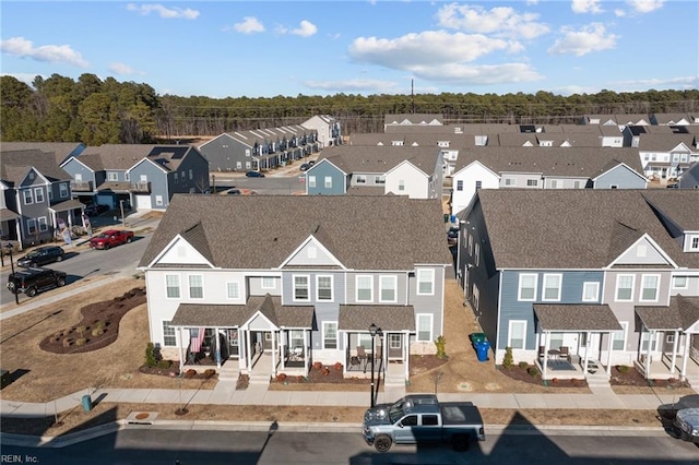 bird's eye view with a residential view