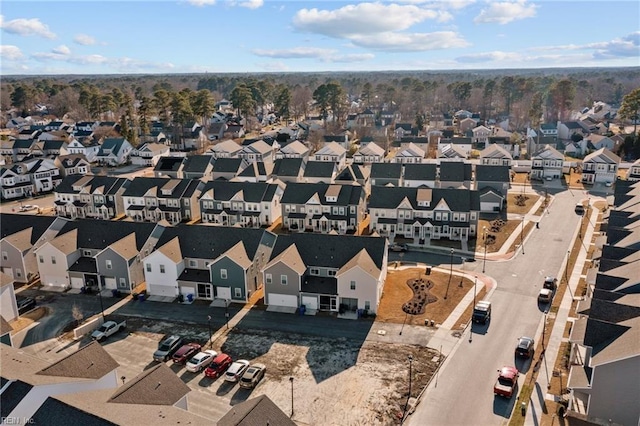 aerial view with a residential view