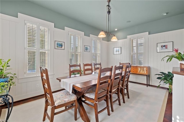 dining room featuring light wood-style flooring