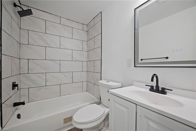 full bathroom with tub / shower combination, toilet, and vanity