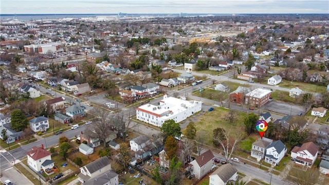 drone / aerial view with a residential view