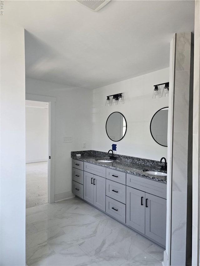 2514 Oak Ave, Newport News, VA 23607 - full bathroom featuring double vanity and marble finish floors