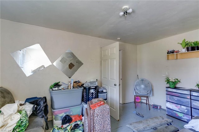 interior space with finished concrete flooring