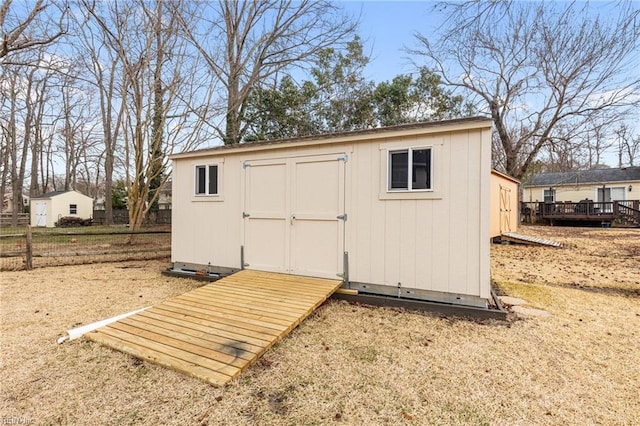 view of shed