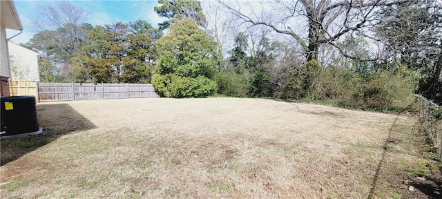 view of yard with fence