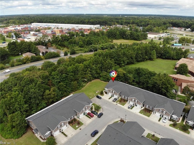 drone / aerial view with a residential view