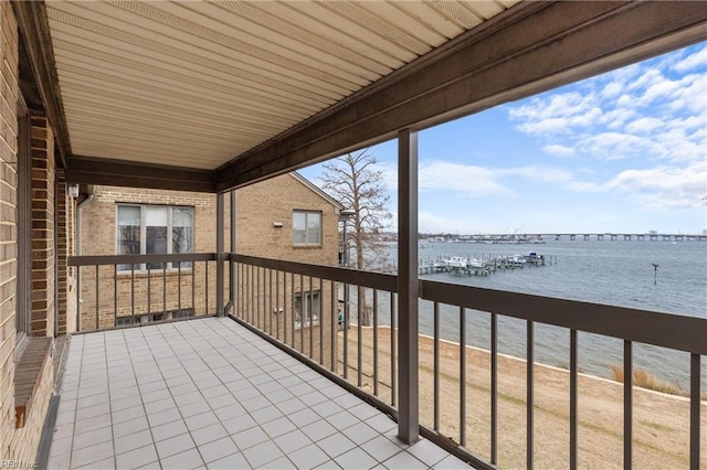 balcony with a water view