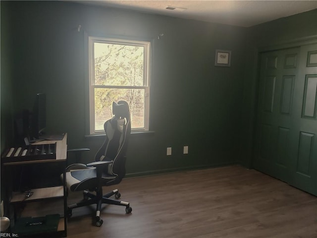 office with wood finished floors