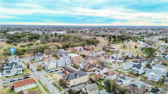 aerial view featuring a residential view