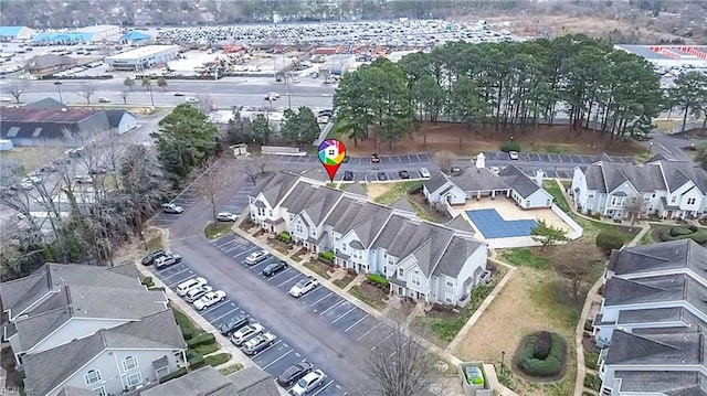 aerial view featuring a residential view