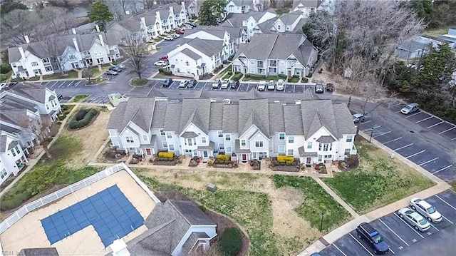 drone / aerial view with a residential view