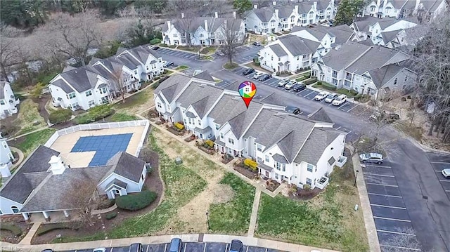 bird's eye view with a residential view