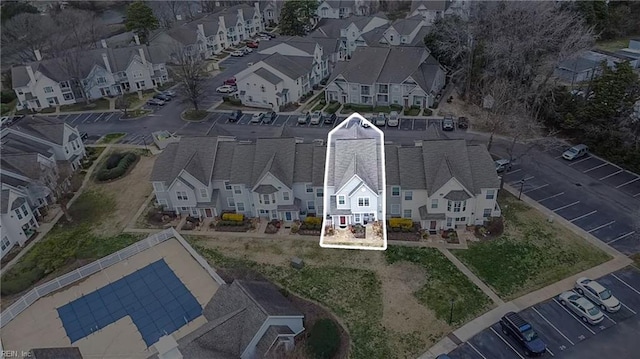 aerial view with a residential view