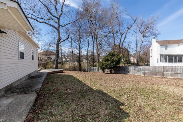 view of yard with fence