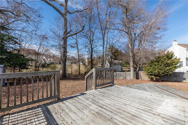 deck featuring fence