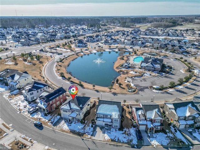 bird's eye view with a residential view