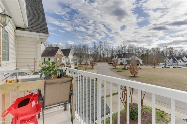 balcony with a residential view