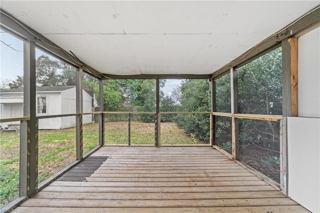 view of unfurnished sunroom