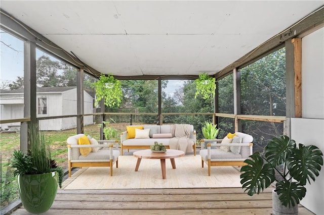 view of sunroom