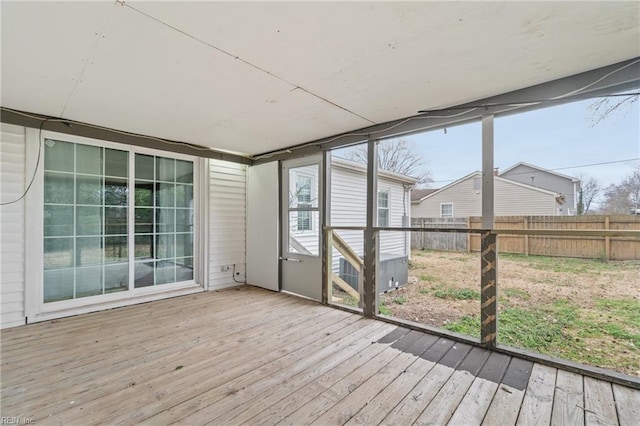 view of unfurnished sunroom