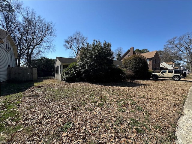 view of yard with fence