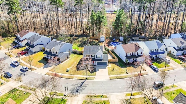 drone / aerial view featuring a residential view