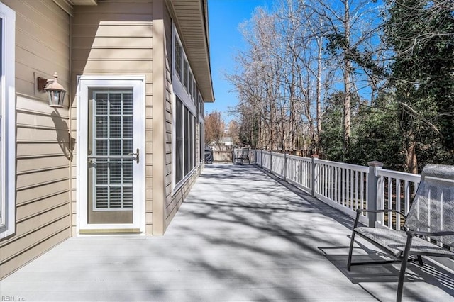 view of patio featuring a deck