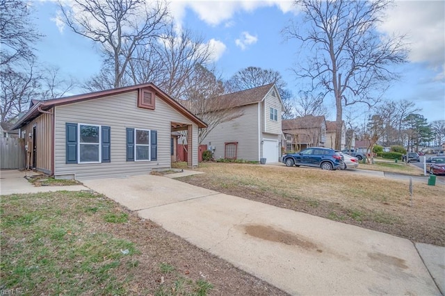 bungalow with a front lawn