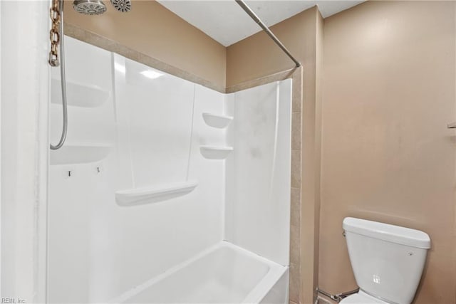 full bath with walk in shower and toilet