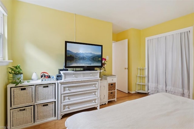 bedroom featuring wood finished floors