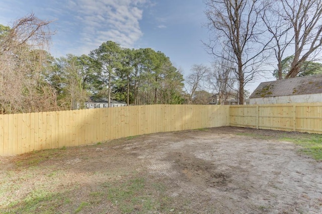 view of yard featuring fence